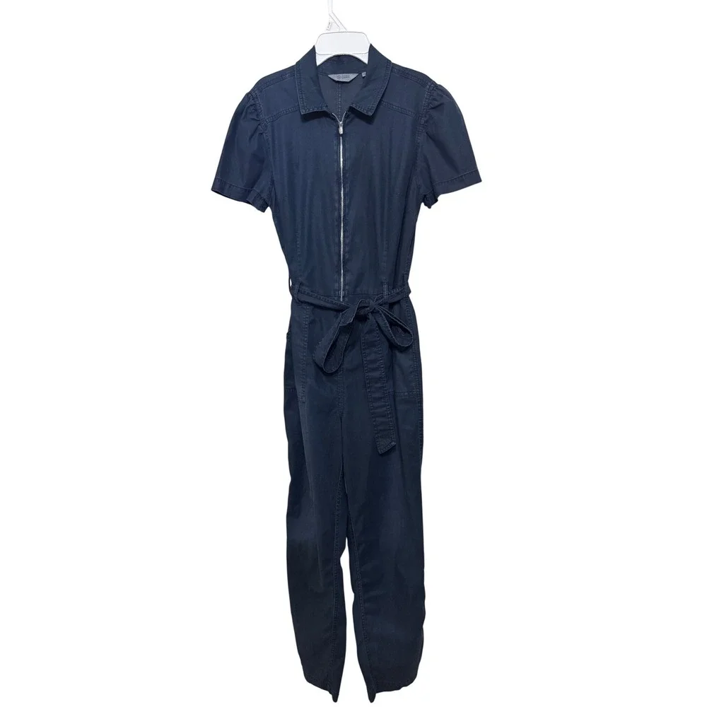 Candace Cameron Bure Denim‎ Chambray Utility Jumpsuit Belted Blue Size S - Picture 3 of 11